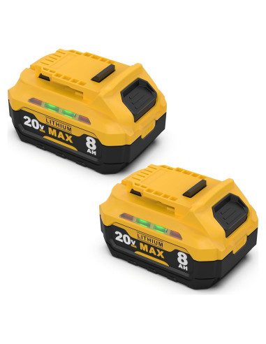 Paquete de 2 Baterías de Litio 8000mAh 20V Dewalt DCB201