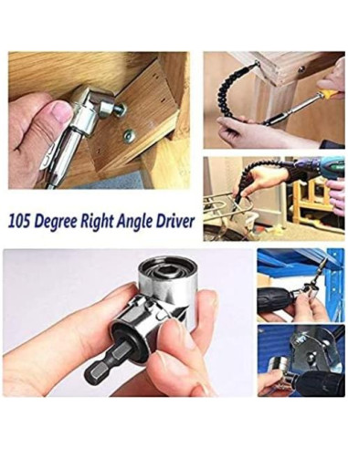 Extensión de ángulo recto 105 Sagsro 1/4" 295mm acero inoxidable