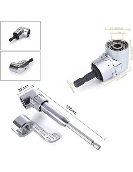 Extensión de ángulo recto 105 Sagsro 1/4" 295mm acero inoxidable