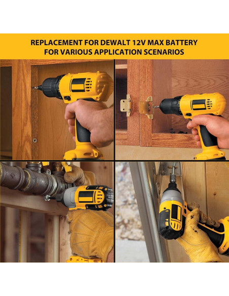2 Baterías 4.8Ah 12V Ni-Mh Reemplazo DeWalt DC9071