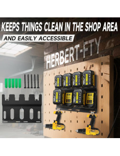 Soporte de Pared Metal DeWalt para Baterías 18V/20V y Cargador DCB112/DCB115 2