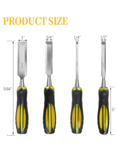 Cinceles de Madera Dewalt DWHT16063 - Acero al Carbono, 4 Piezas 2