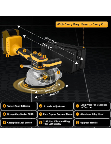 Máquina de Nivelación de Vibración de Azulejos Labfintom 20V