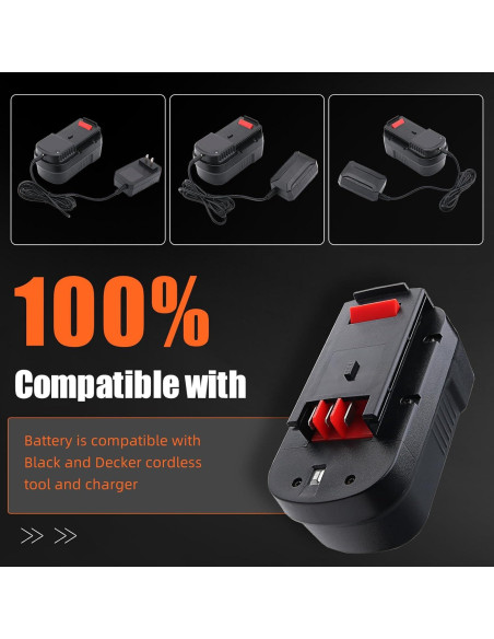 2 Baterías Recargables Ni-Mh 18V 4800mAh Black and Decker