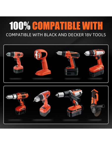 2 Baterías Recargables Ni-Mh 18V 4800mAh Black and Decker