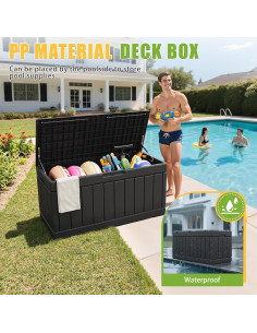 Caja de Almacenamiento Exterior Greesum 310L Negra con Cerradura 2