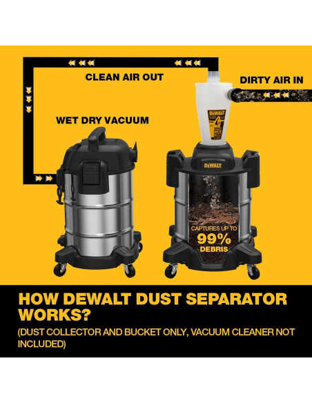 Separador de Polvo Dewalt DXVCS003 10 Gal (37.85 L) Ciclónico