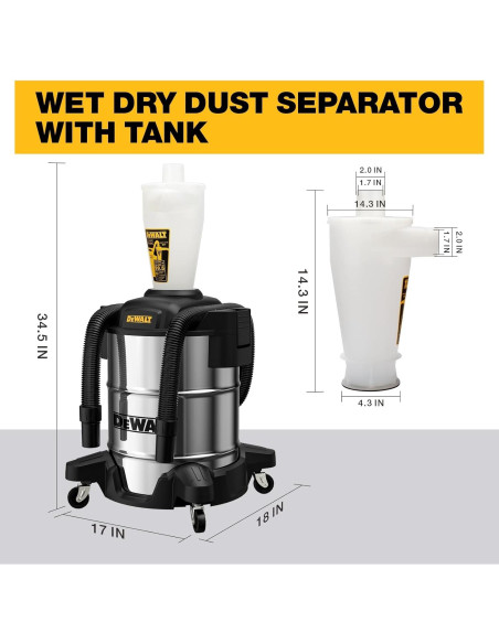 Separador de Polvo Dewalt DXVCS003 10 Gal (37.85 L) Ciclónico