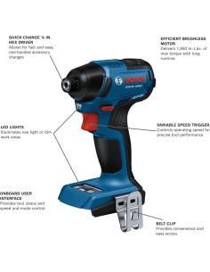 Destornillador de Impacto Sin Escobillas Bosch GDR18V-1950C 18V 2