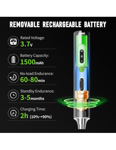 Destornillador Eléctrico Inalámbrico STREBITO 3.7V Recargable