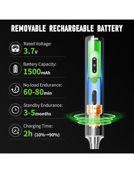 Destornillador Eléctrico Inalámbrico STREBITO 3.7V Recargable