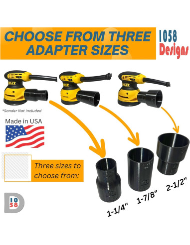 Adaptador de Vacío 1058 Designs para Lijadoras DeWalt y Craftsman