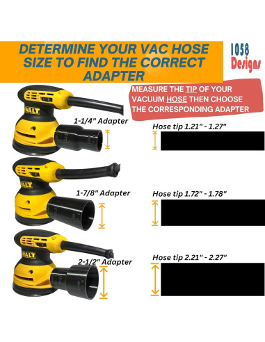 Adaptador de Vacío 1058 Designs para Lijadoras DeWalt y Craftsman