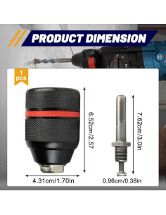Mandril Sin Llave 3 Garras Bosch 1/2" SDS Plus - Perforación 2