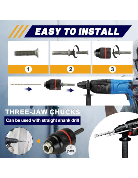 Mandril Sin Llave 3 Garras Bosch 1/2" SDS Plus - Perforación