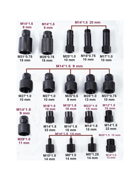 Kit Extractor de Inyectores Neumático Rolfutool 21 Piezas 10mm