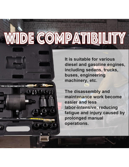 Kit Extractor de Inyectores Neumático Rolfutool 21 Piezas 10mm