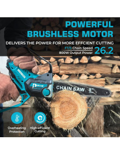Sierra de Cadena Inalámbrica BITOON 800W 6 y 8 Pulgadas 2
