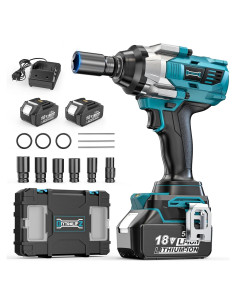 Llave de impacto inalámbrica 1/2" DIYtoolifz 1000 pies-libras