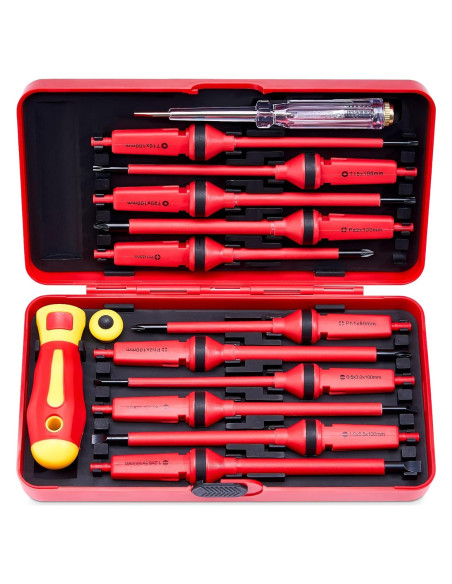 Juego de Destornilladores Aislados KOOPOOL 13 Piezas 1000V