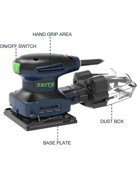 Lijadora Eléctrica de Palma ZEITE 2.4 Amp 14000 OPM 12 Pzs