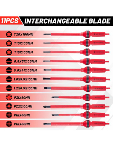 Juego de Destornilladores Aislados KOOPOOL 13 Piezas 1000V