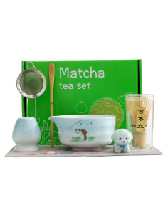 Juego de té de matcha 7 piezas Lavzpqmnr - Tazón cerámica 520ml