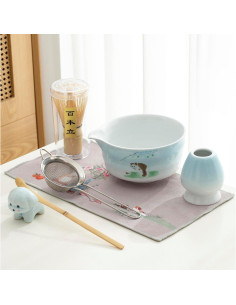 Juego de té de matcha 7 piezas Lavzpqmnr - Tazón cerámica 520ml 2