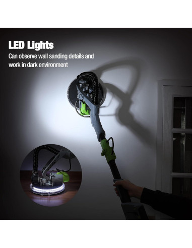Lijadora Eléctrica WORKPRO 720W con 12 Discos y Luz LED