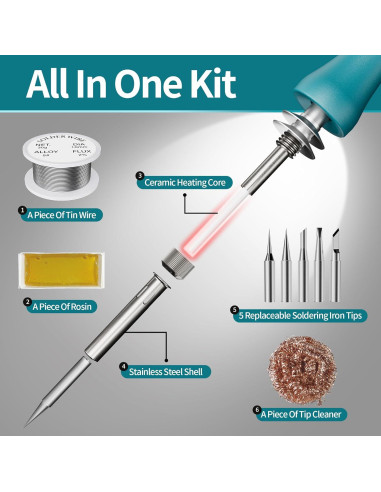 Kit de Soldador Inalámbrico HHieratic 60W para Batería 18V