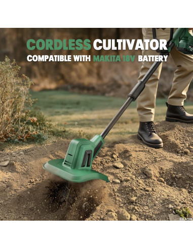 Cultivador Eléctrico Inalámbrico Mayoki TLMT18 270 RPM 22 cm
