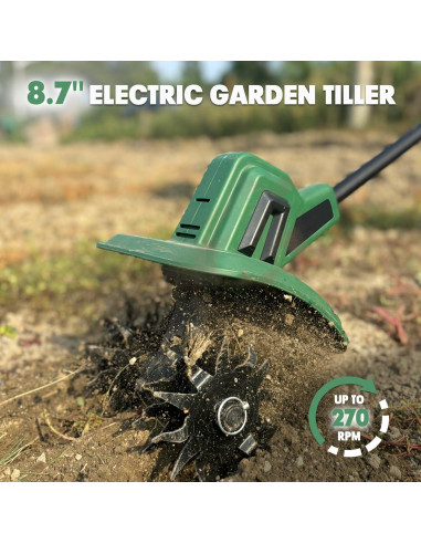 Cultivador Eléctrico Inalámbrico Mayoki TLMT18 270 RPM 22 cm