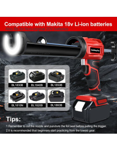 Pistola de Silicona Eléctrica CdbestBm 18V Inalámbrica LED 10oz 2
