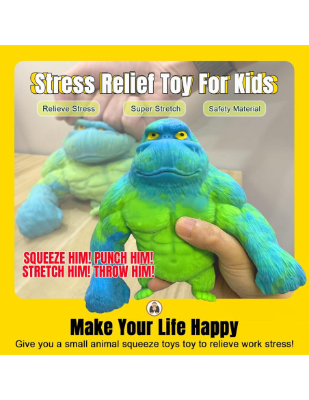 Juguete Antiestrés Gorila YHan Mediano Azul-Verde 0.78kg