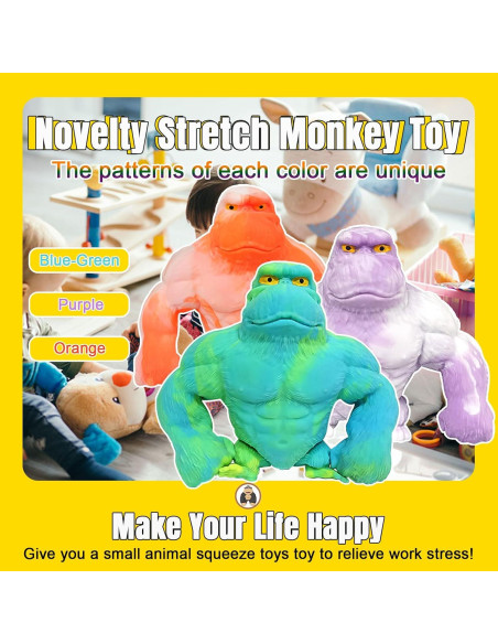 Juguete Antiestrés Gorila YHan Mediano Azul-Verde 0.78kg