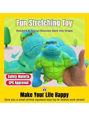 Juguete Antiestrés Gorila YHan Mediano Azul-Verde 0.78kg