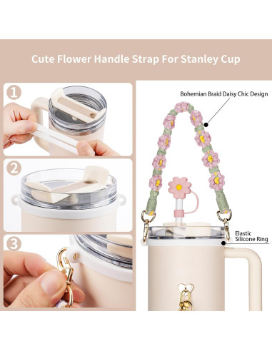 Accesorios para Vaso Stanley NancyL - Correa, Tapón y Charms