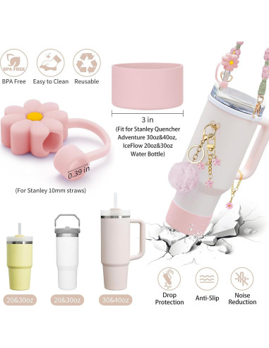 Accesorios para Vaso Stanley NancyL - Correa, Tapón y Charms