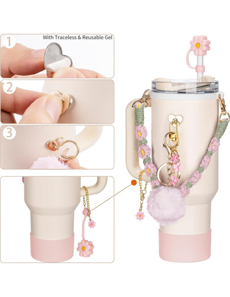 Accesorios para Vaso Stanley NancyL - Correa, Tapón y Charms