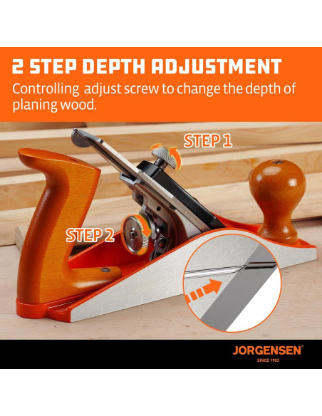 Cepillo Manual JORGENSEN 10" (25.4 cm) de Madera Profesional