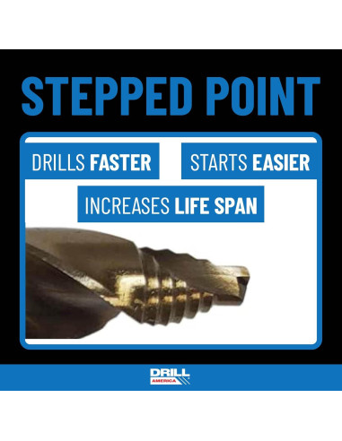 Juego de Brocas Escalonadas de Cobalto 29 Piezas Drill America