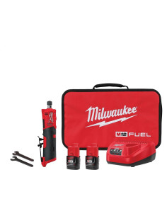 Amoladora Recta Milwaukee 2486-22 M12 Fuel 12V 2 Baterías