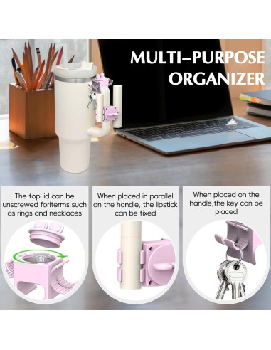 Clip de Mango TECHPLUS para Vaso Stanley Quencher H2.0 Rosa