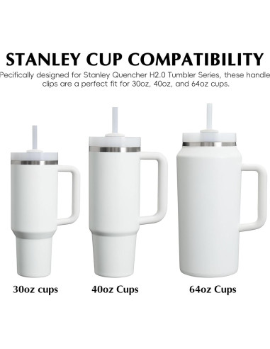 Clip de Mango TECHPLUS para Vaso Stanley Quencher H2.0 Rosa