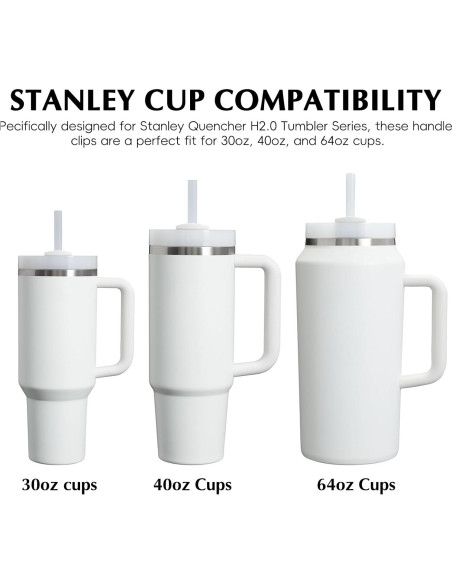 Clip de Mango TECHPLUS para Vaso Stanley Quencher H2.0 Rosa