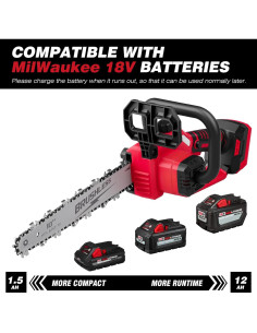 Sierra de Poste Inalámbrica 2-en-1 EVOIRON 10" con Motosierra 2