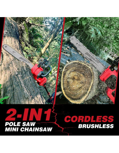 Sierra de Poste Inalámbrica 2-en-1 EVOIRON 10" con Motosierra