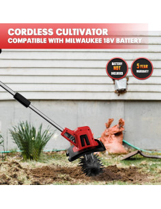 Cultivador de Jardín Inalámbrico MaxMore 18V 300W 48 Púas 2