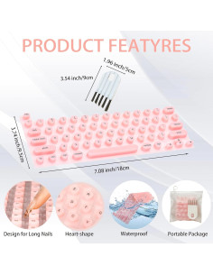 Cubierta de Teclado para Uñas Largas BEIOZGLONG Rosa Corazón 2