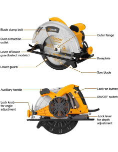 Sierra Circular Hoteche 9-1/4" 2300W Portátil con Accesorios 2